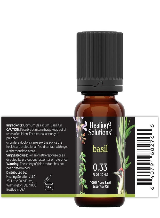Healing Solutions Basil Essential Oil - 0.33 Fluid Ounces - Image 2
